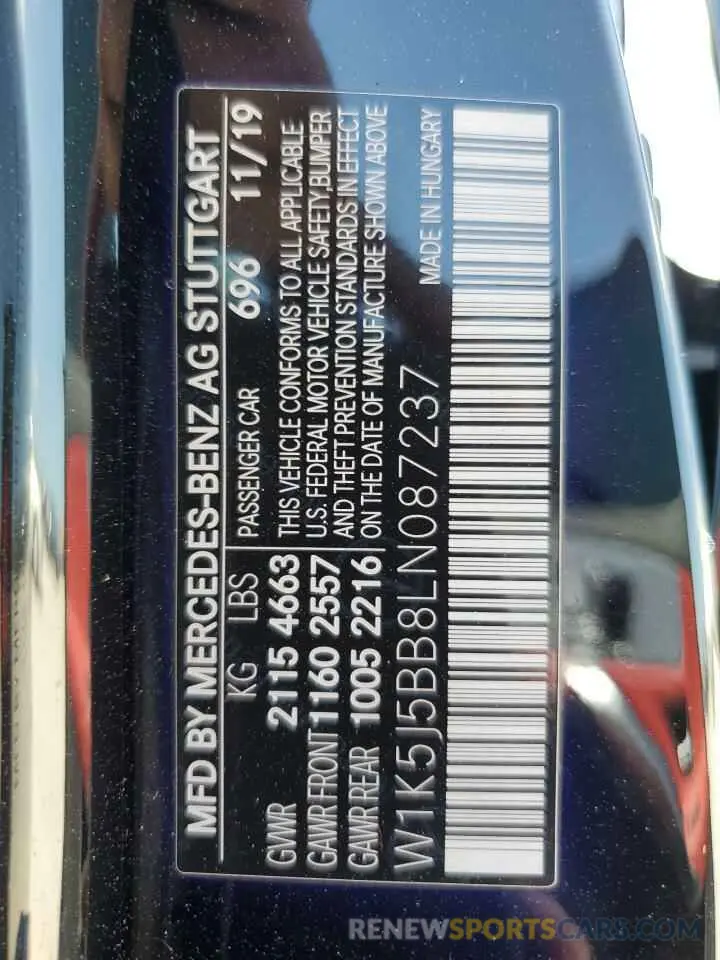 12 Photograph of a damaged car W1K5J5BB8LN087237 MERCEDES-BENZ CLA-CLASS 2020