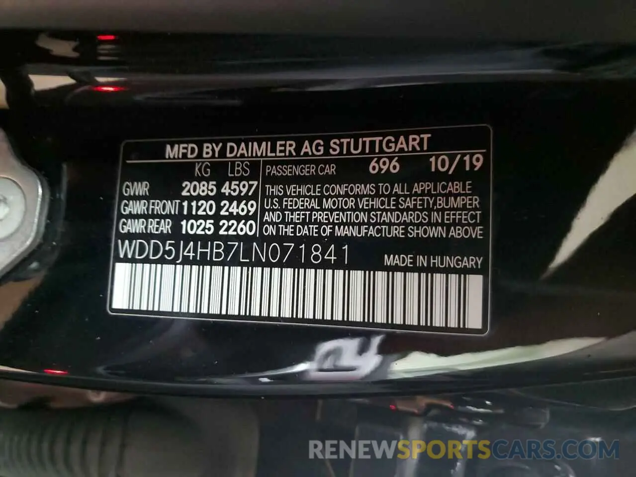 12 Photograph of a damaged car WDD5J4HB7LN071841 MERCEDES-BENZ CLA-CLASS 2020