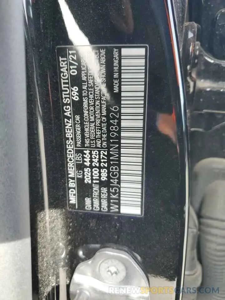 12 Photograph of a damaged car W1K5J4GB1MN198426 MERCEDES-BENZ CLA-CLASS 2021