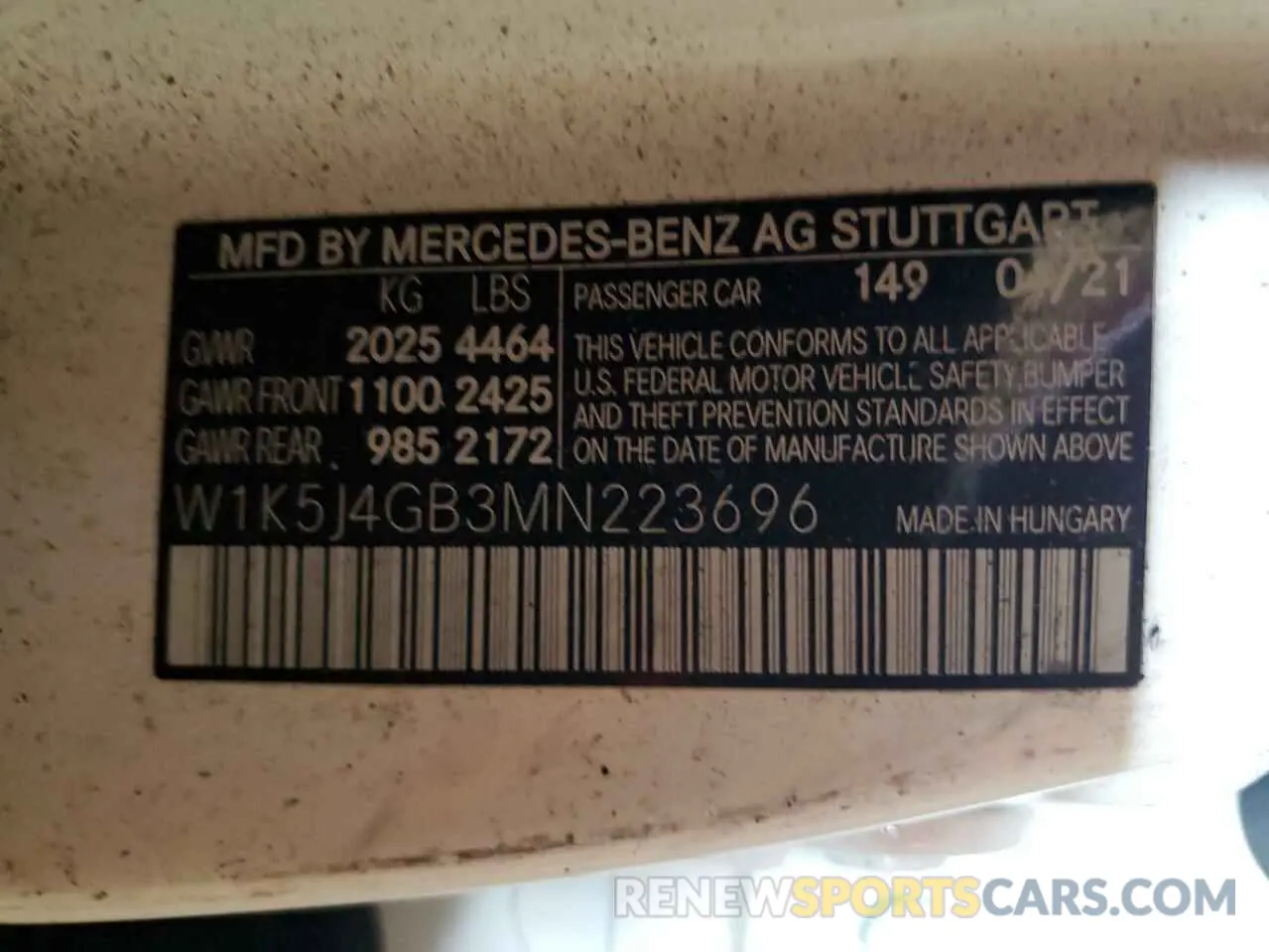 12 Photograph of a damaged car W1K5J4GB3MN223696 MERCEDES-BENZ CLA-CLASS 2021