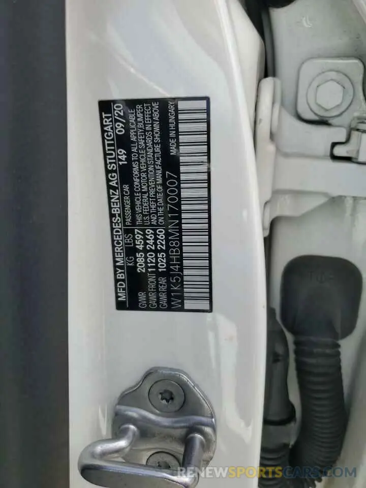 12 Photograph of a damaged car W1K5J4HB8MN170007 MERCEDES-BENZ CLA-CLASS 2021