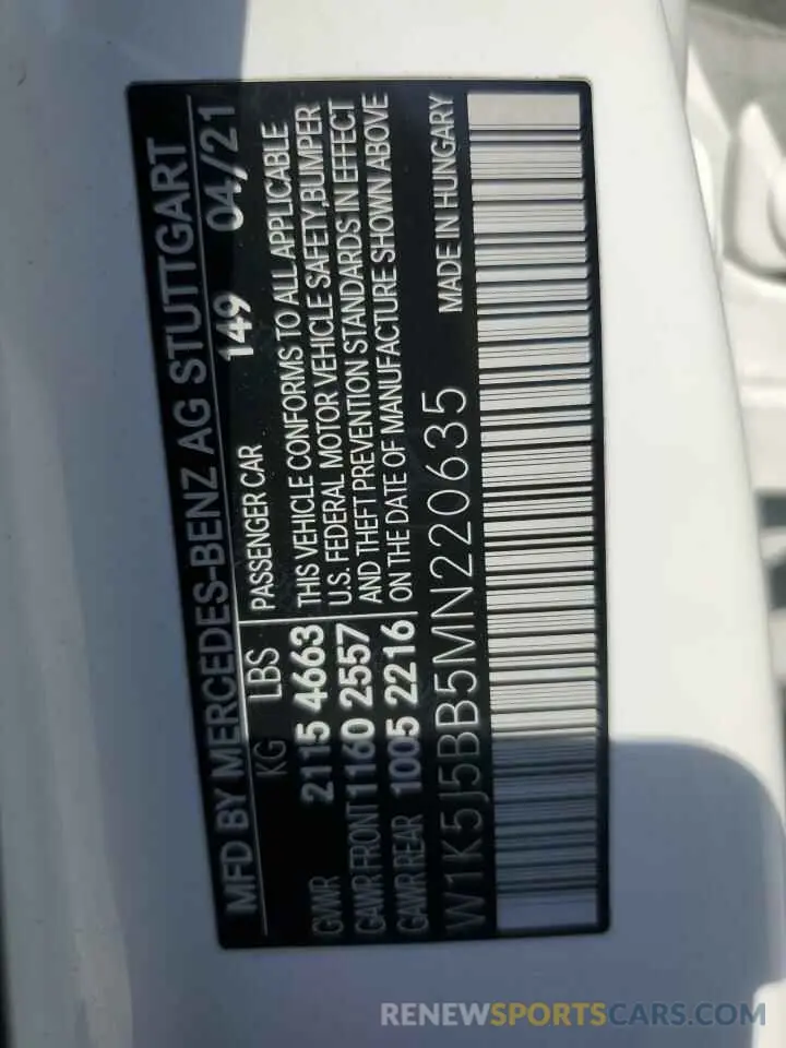 13 Photograph of a damaged car W1K5J5BB5MN220635 MERCEDES-BENZ CLA-CLASS 2021