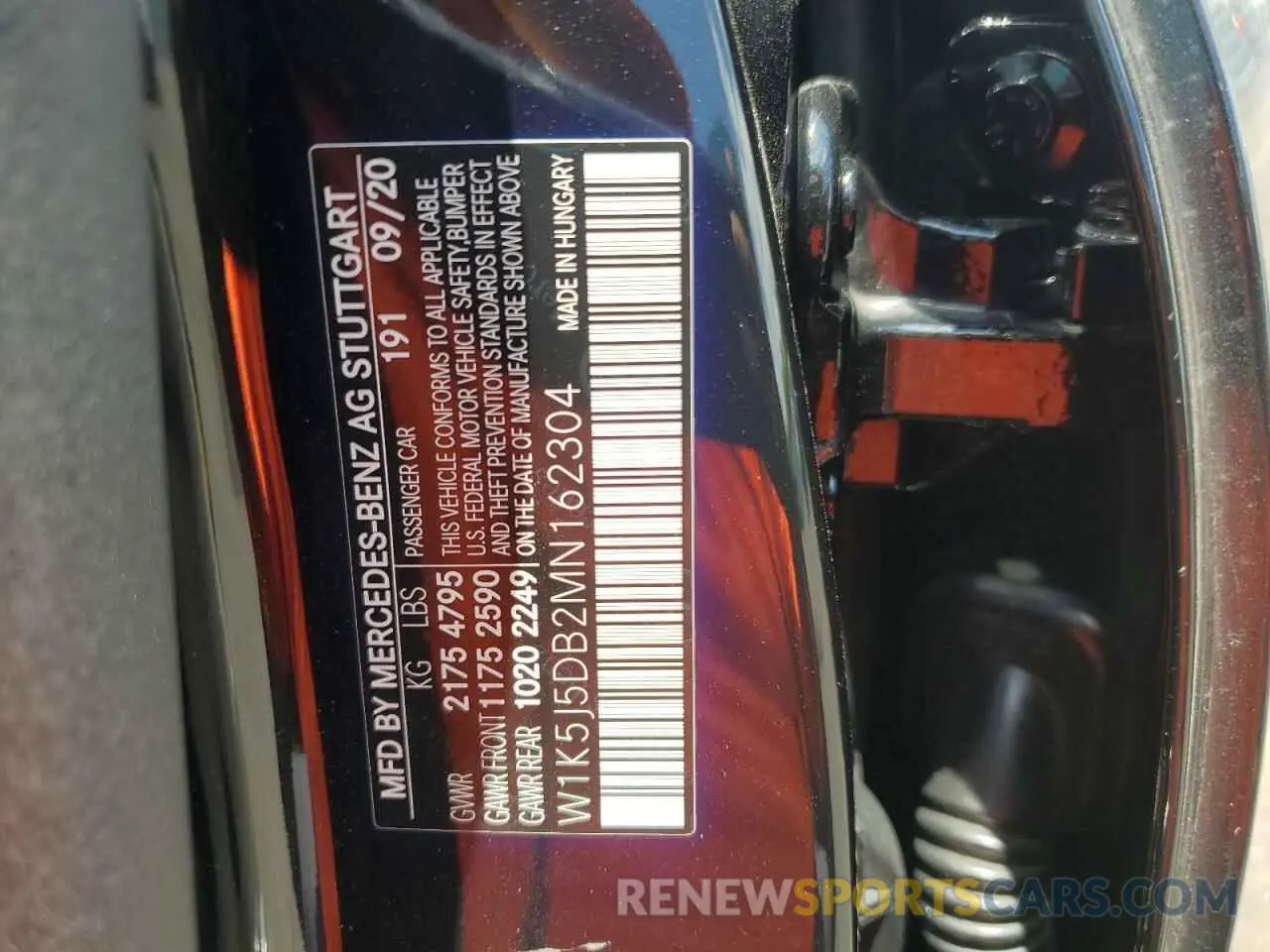 12 Photograph of a damaged car W1K5J5DB2MN162304 MERCEDES-BENZ CLA-CLASS 2021
