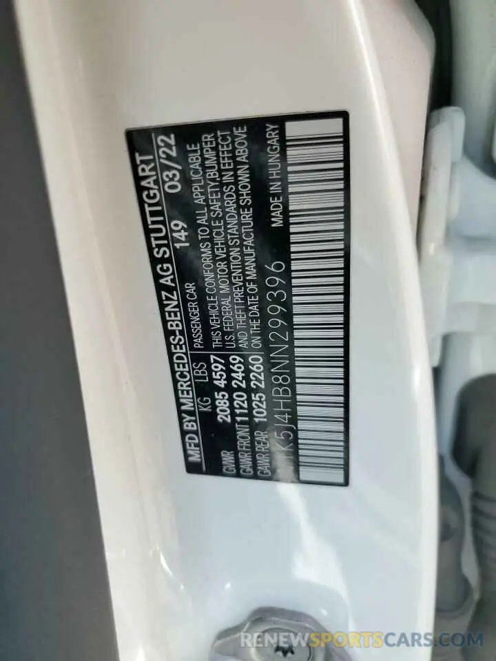 12 Photograph of a damaged car W1K5J4HB8NN299396 MERCEDES-BENZ CLA-CLASS 2022