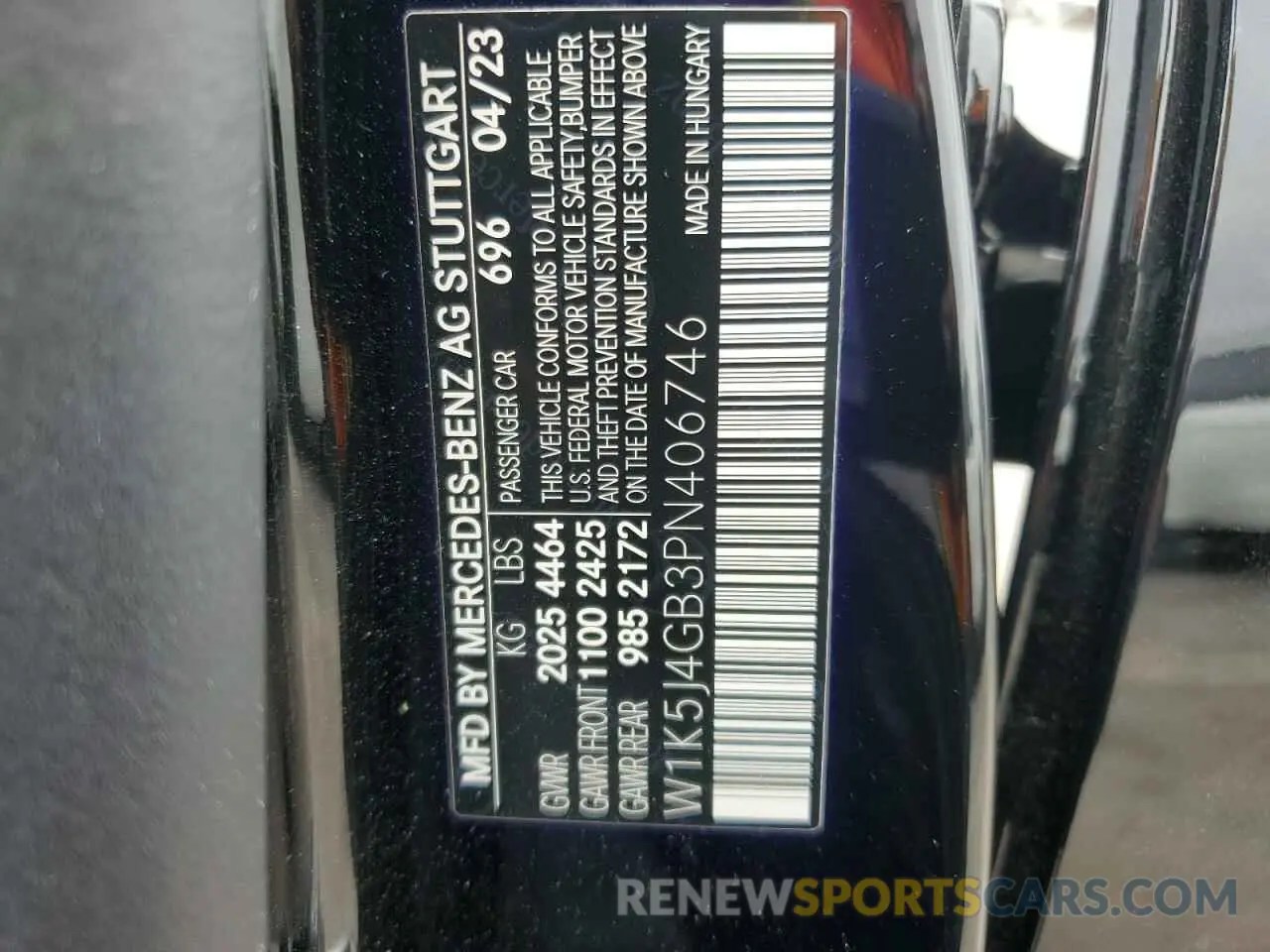12 Photograph of a damaged car W1K5J4GB3PN406746 MERCEDES-BENZ CLA-CLASS 2023