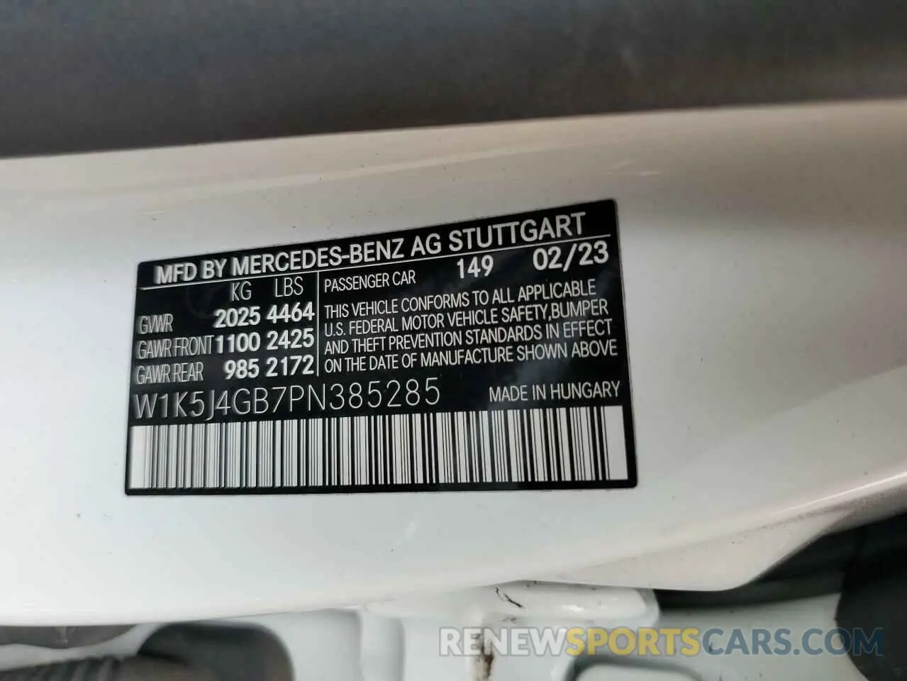 12 Photograph of a damaged car W1K5J4GB7PN385285 MERCEDES-BENZ CLA-CLASS 2023