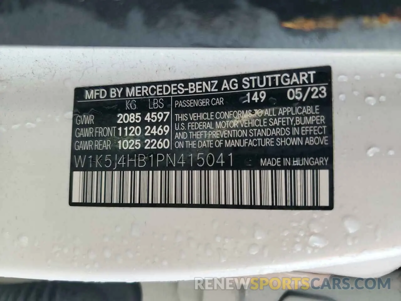 13 Photograph of a damaged car W1K5J4HB1PN415041 MERCEDES-BENZ CLA-CLASS 2023