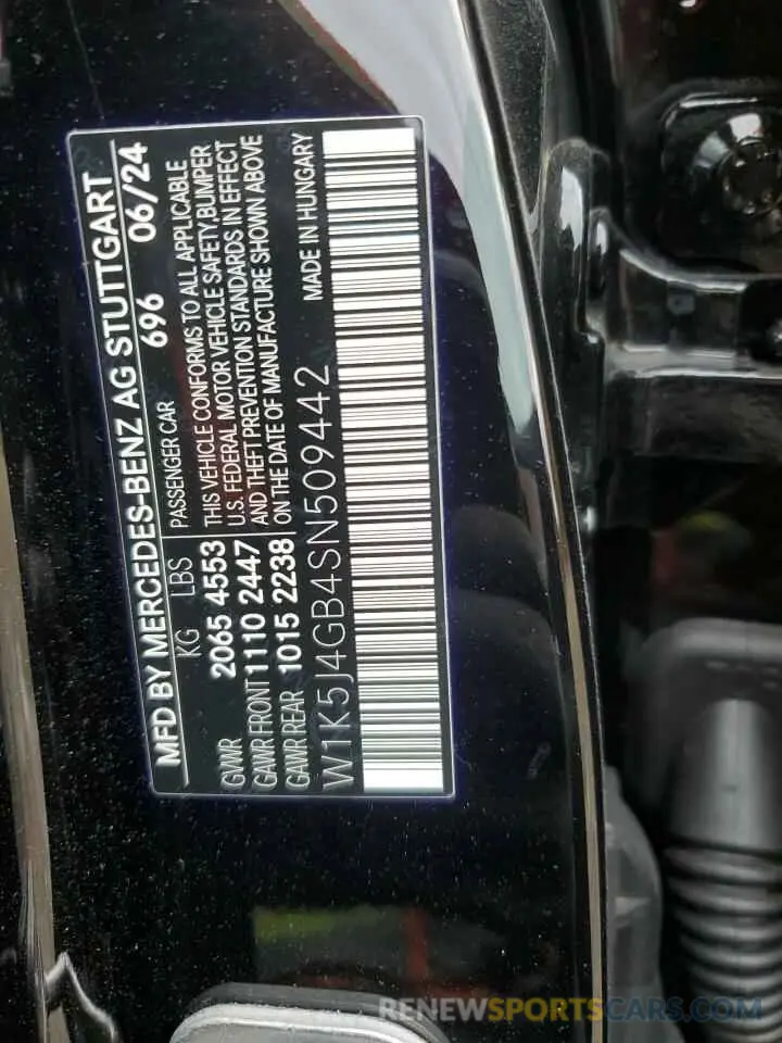 12 Photograph of a damaged car W1K5J4GB4SN509442 MERCEDES-BENZ CLA-CLASS 2025