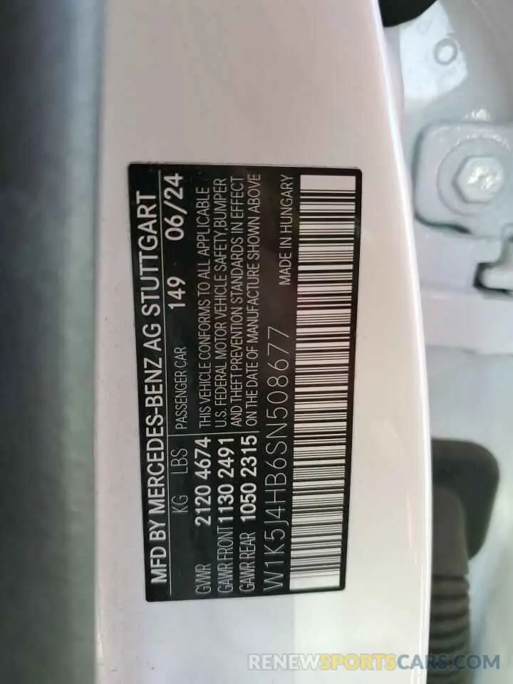 12 Photograph of a damaged car W1K5J4HB6SN508677 MERCEDES-BENZ CLA-CLASS 2025