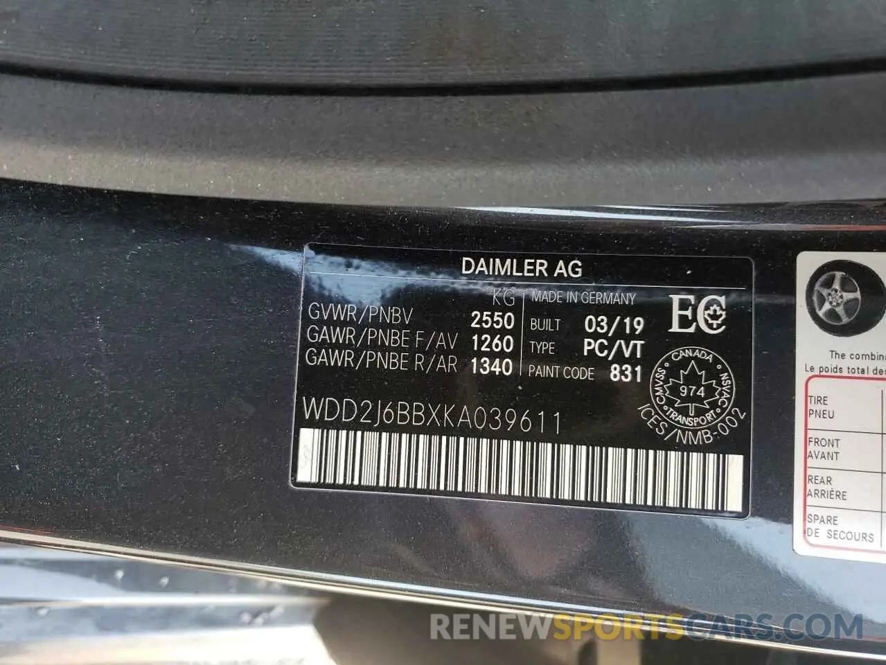 12 Photograph of a damaged car WDD2J6BBXKA039611 MERCEDES-BENZ CLC-CLASS 2019