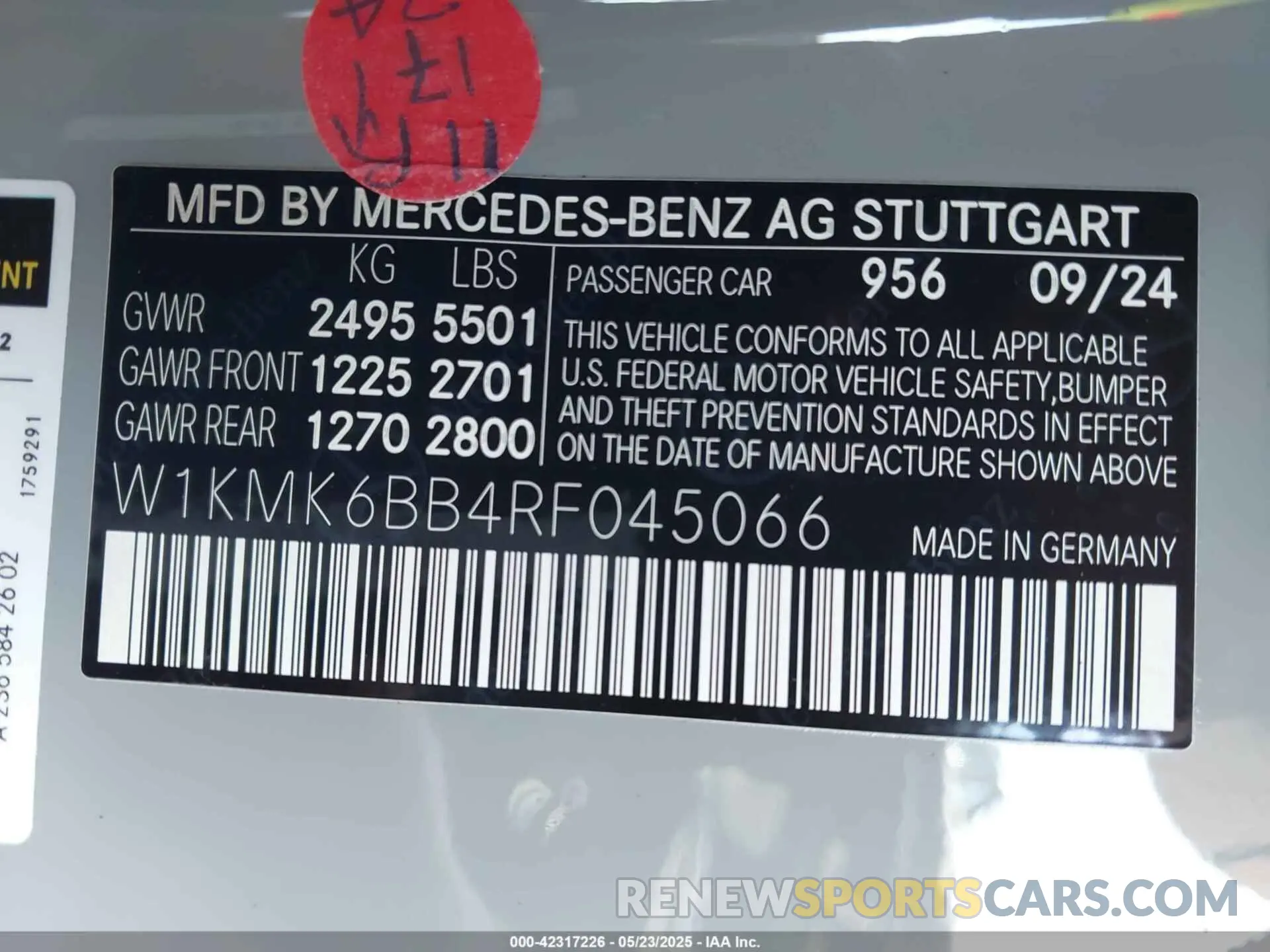 9 Photograph of a damaged car W1KMK6BB4RF045066 MERCEDES-BENZ CLE 450 2024