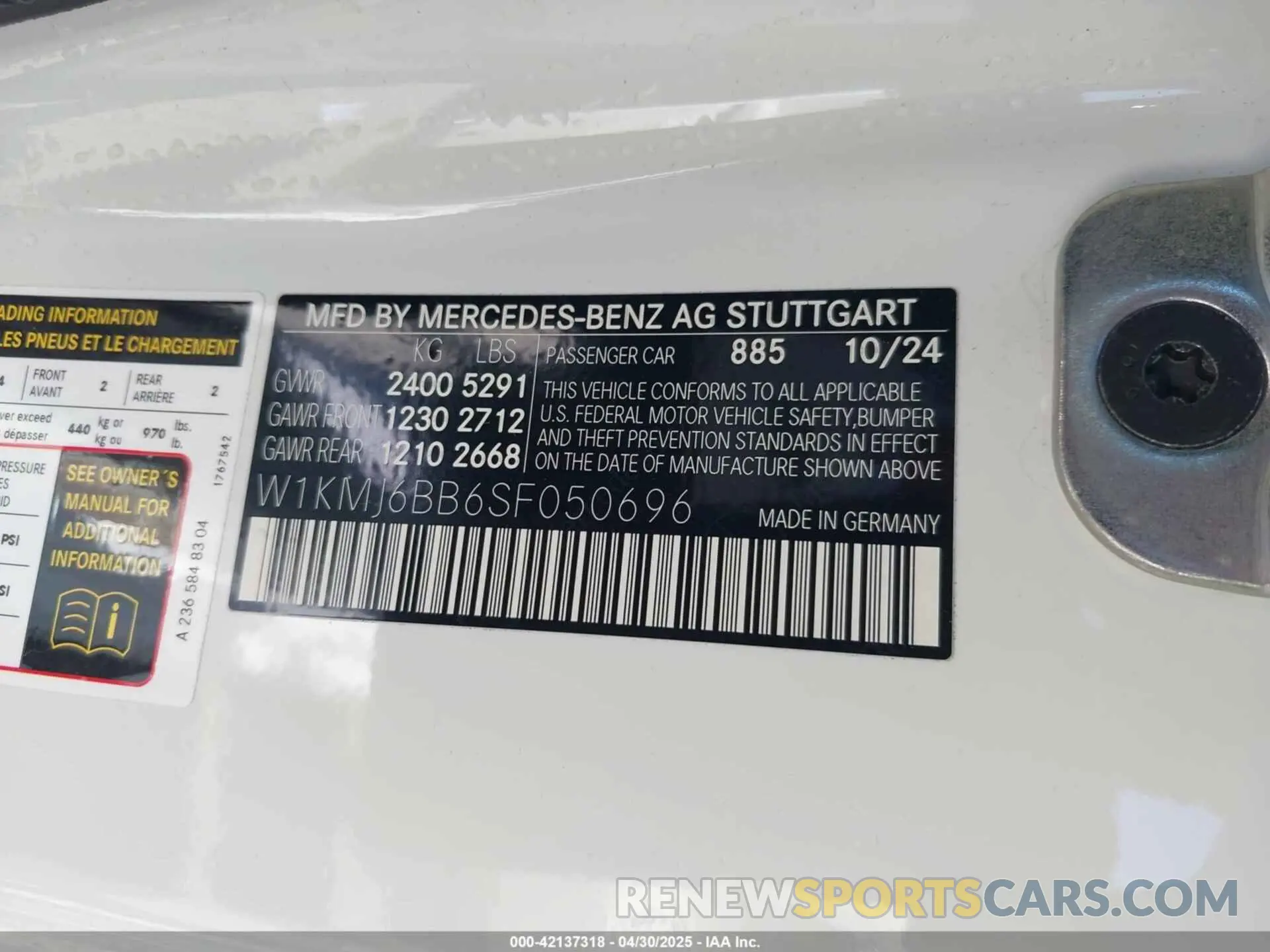 9 Photograph of a damaged car W1KMJ6BB6SF050696 MERCEDES-BENZ CLE 450 2025