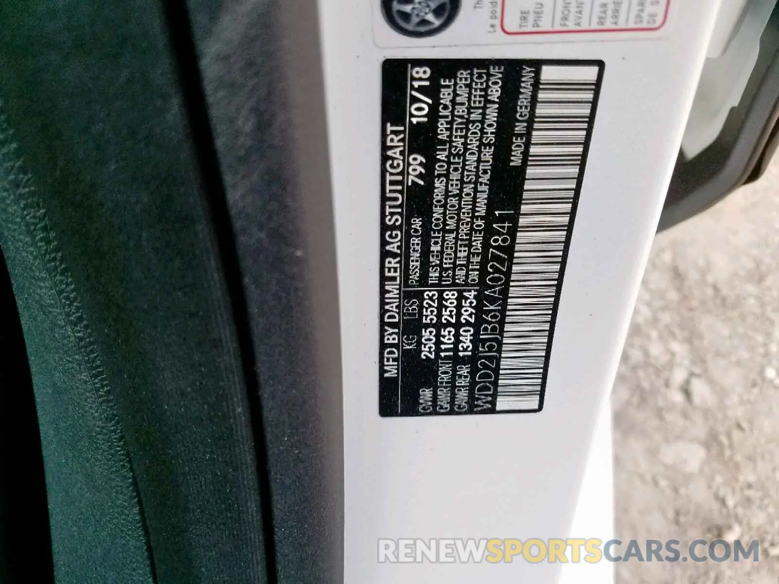 10 Photograph of a damaged car WDD2J5JB6KA027841 MERCEDES-BENZ CLS 450 2019