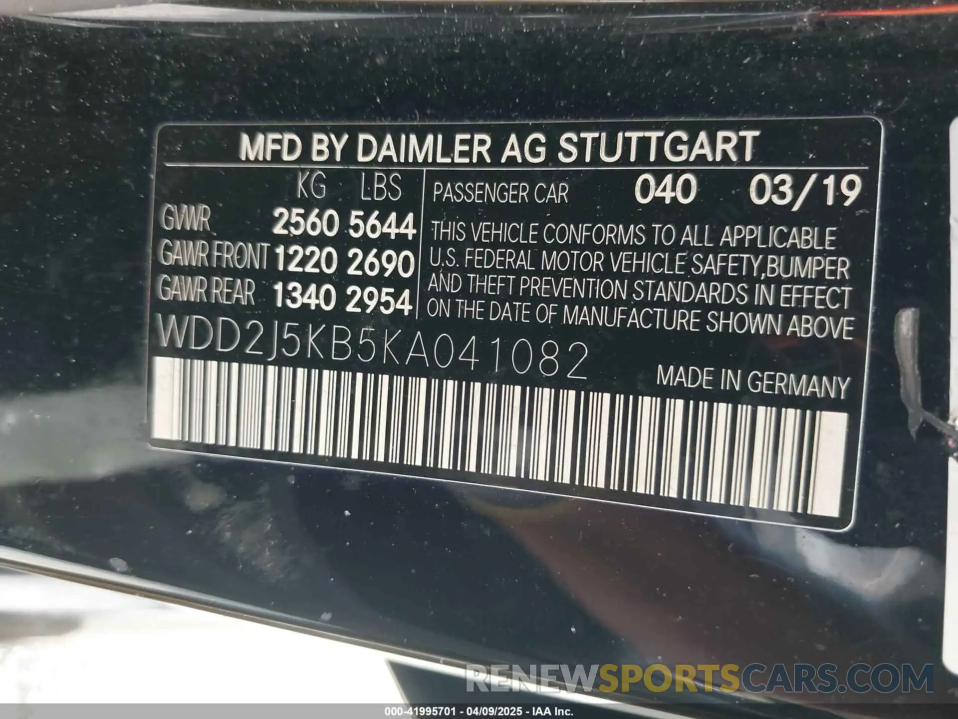 9 Photograph of a damaged car WDD2J5KB5KA041082 MERCEDES-BENZ CLS 450 2019