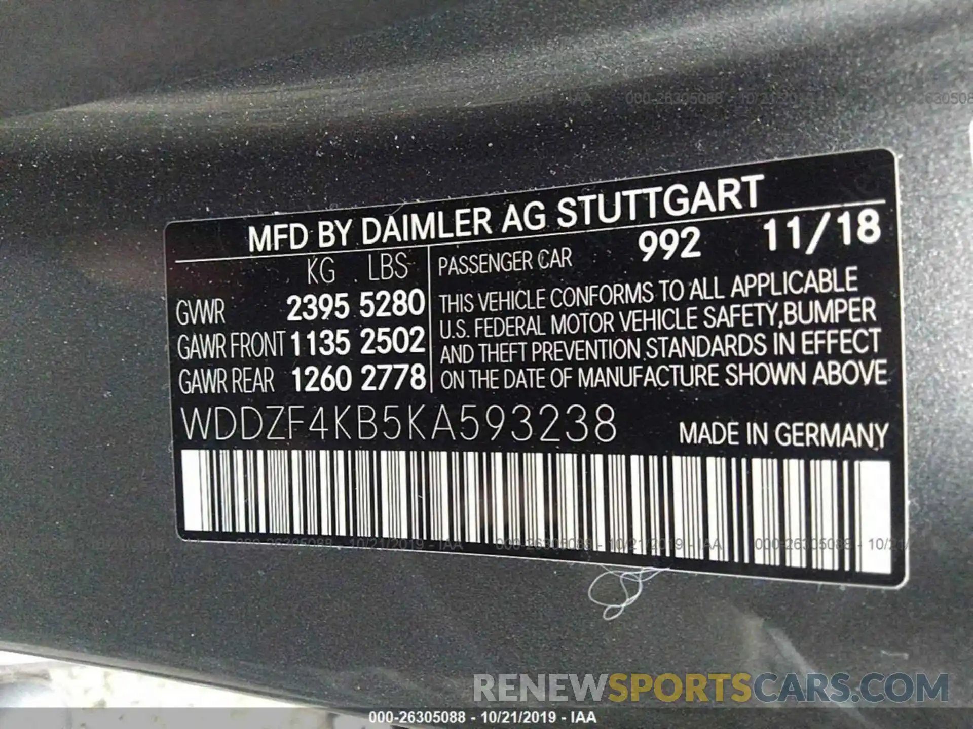 9 Photograph of a damaged car WDDZF4KB5KA593238 MERCEDES-BENZ E 2019