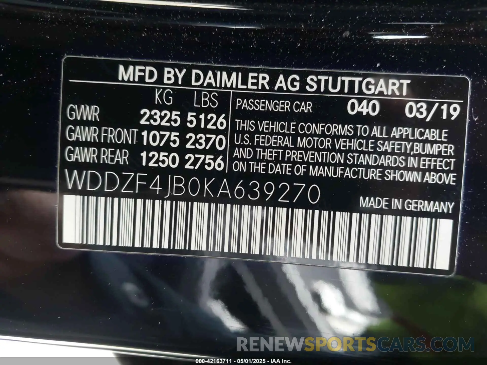 9 Photograph of a damaged car WDDZF4JB0KA639270 MERCEDES-BENZ E 300 2019