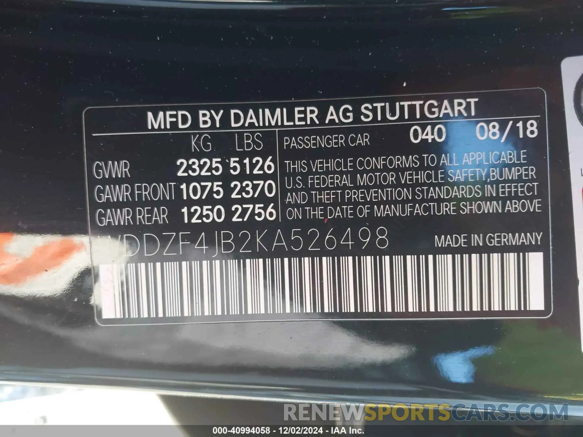 9 Photograph of a damaged car WDDZF4JB2KA526498 MERCEDES-BENZ E 300 2019