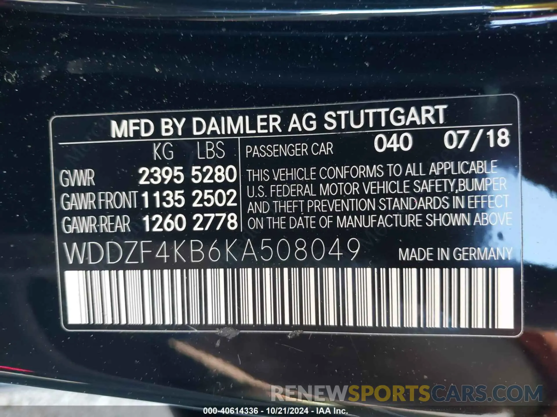 9 Photograph of a damaged car WDDZF4KB6KA508049 MERCEDES-BENZ E 300 2019