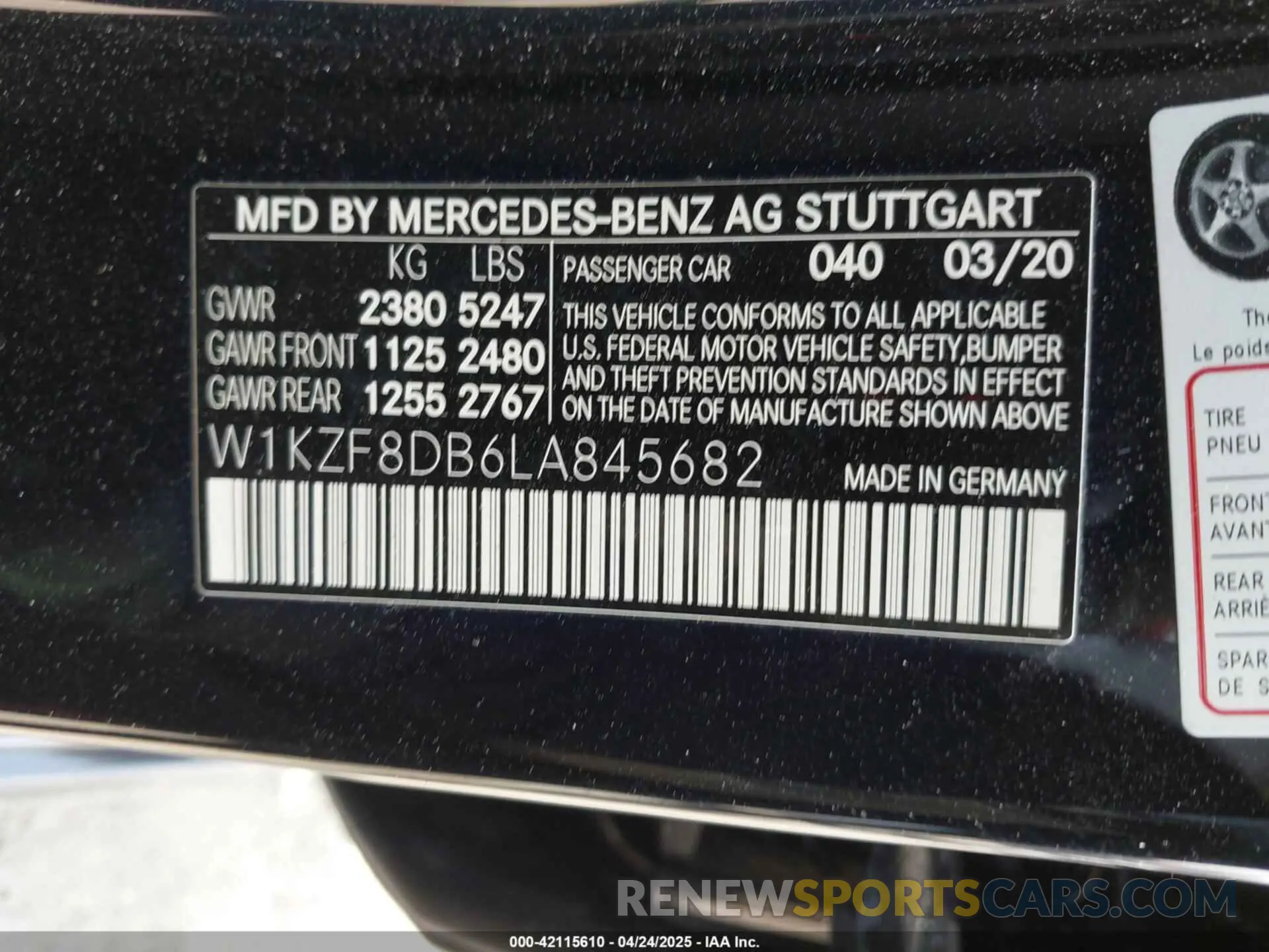 9 Photograph of a damaged car W1KZF8DB6LA845682 MERCEDES-BENZ E 350 2020