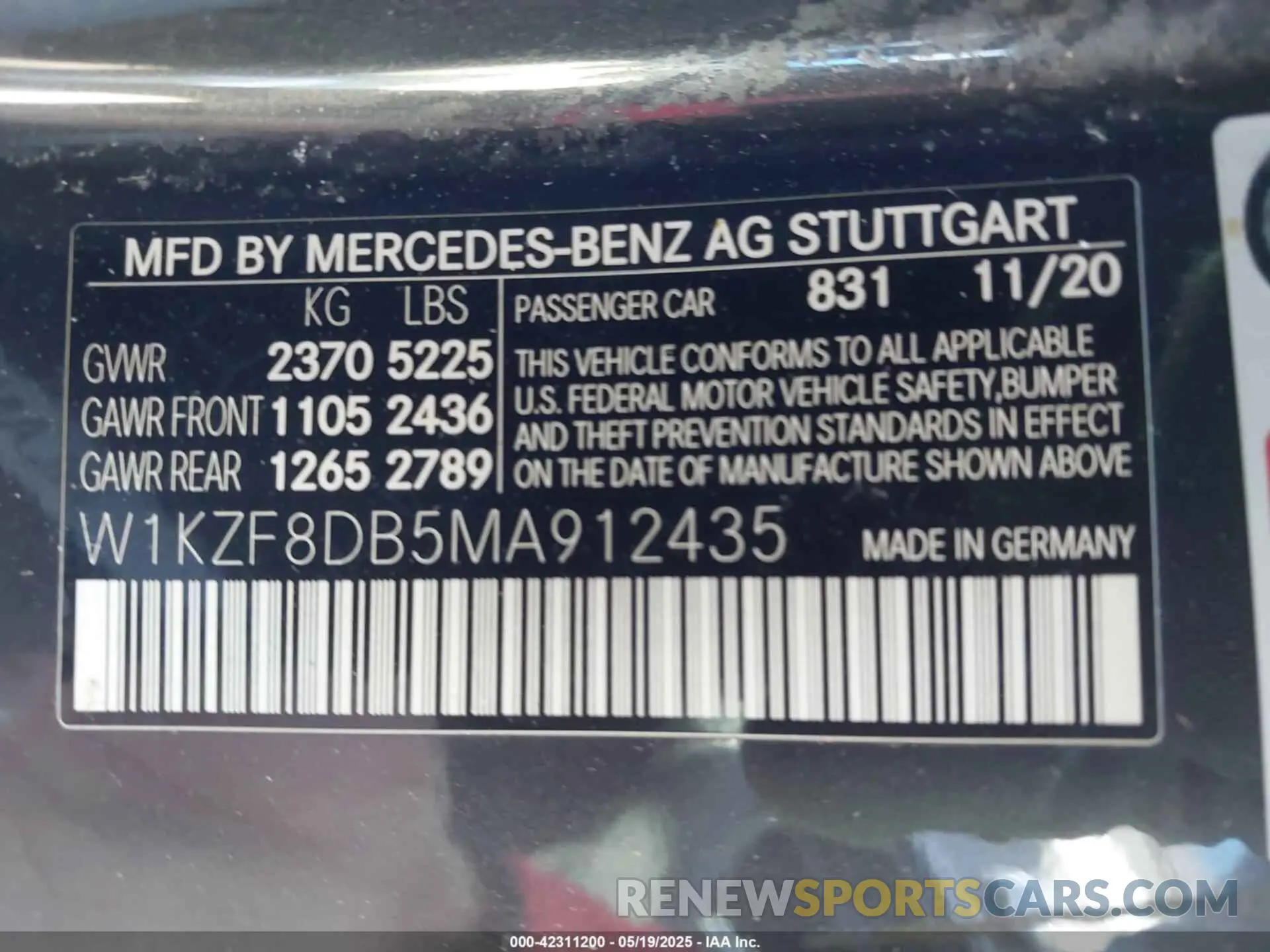 9 Photograph of a damaged car W1KZF8DB5MA912435 MERCEDES-BENZ E 350 2021