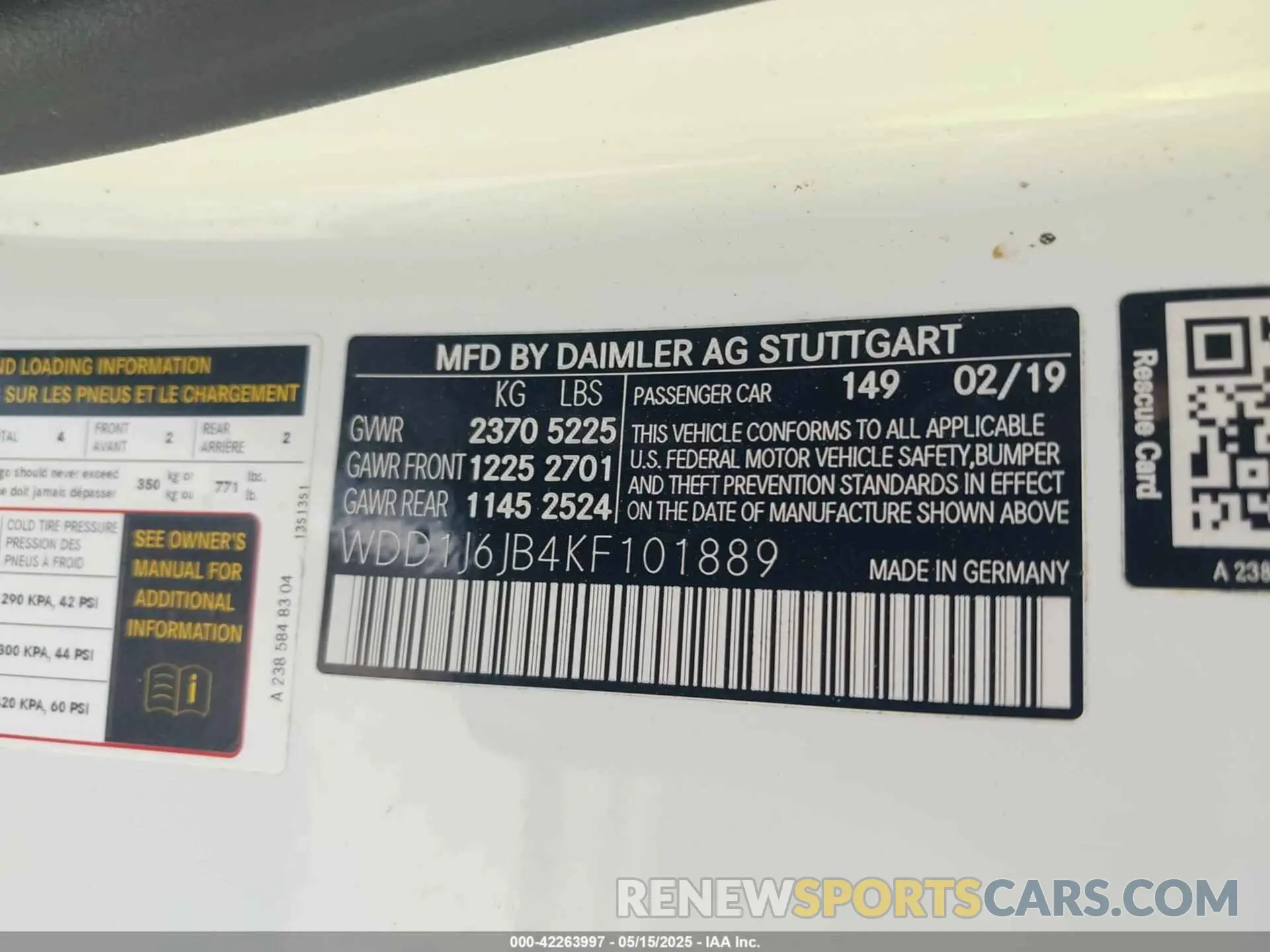 9 Photograph of a damaged car WDD1J6JB4KF101889 MERCEDES-BENZ E 450 2019