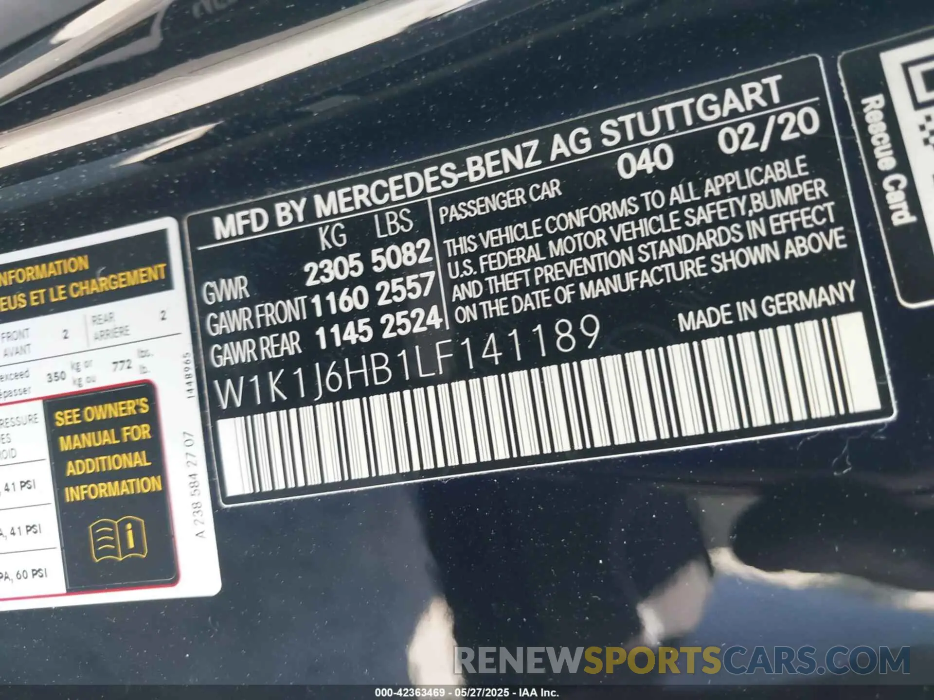 9 Photograph of a damaged car W1K1J6HB1LF141189 MERCEDES-BENZ E 450 2020