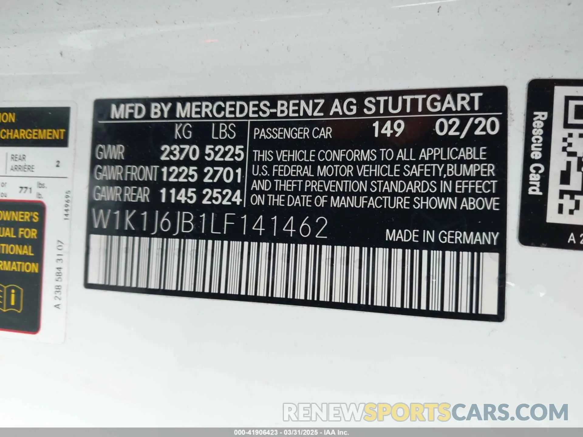 9 Photograph of a damaged car W1K1J6JB1LF141462 MERCEDES-BENZ E 450 2020