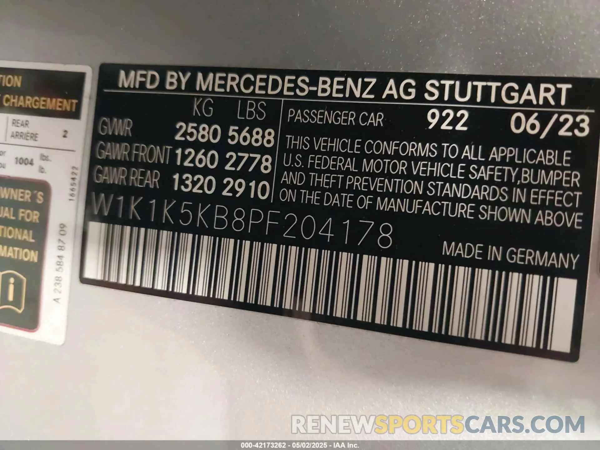 9 Photograph of a damaged car W1K1K5KB8PF204178 MERCEDES-BENZ E 450 2023