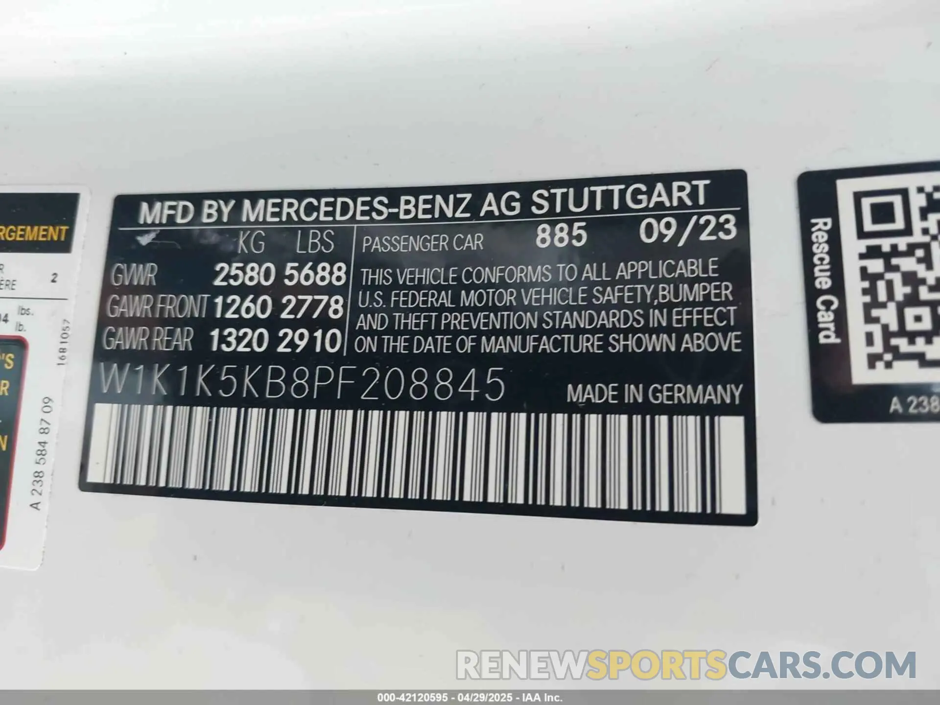 9 Photograph of a damaged car W1K1K5KB8PF208845 MERCEDES-BENZ E 450 2023