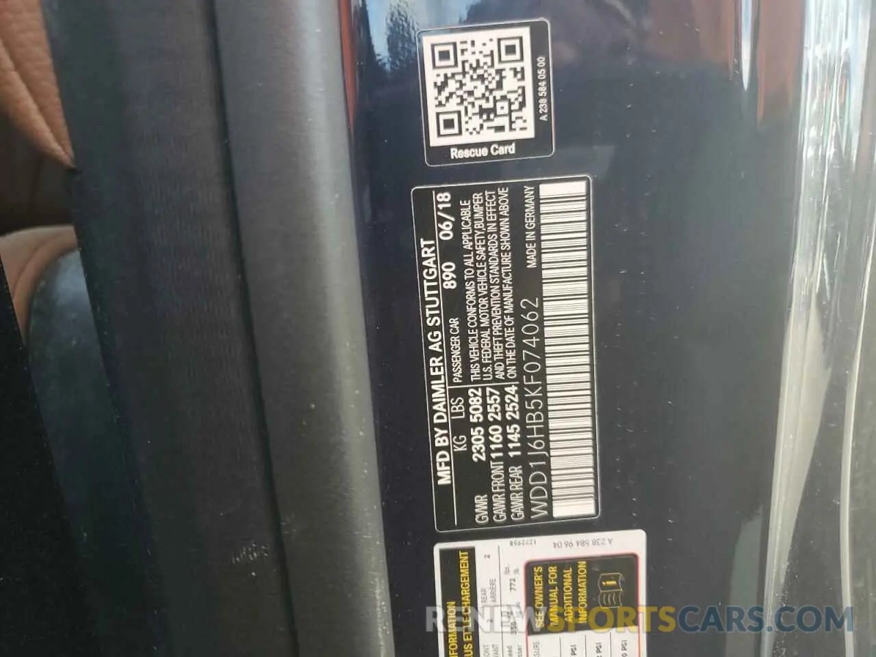 12 Photograph of a damaged car WDD1J6HB5KF074062 MERCEDES-BENZ E-CLASS 2019
