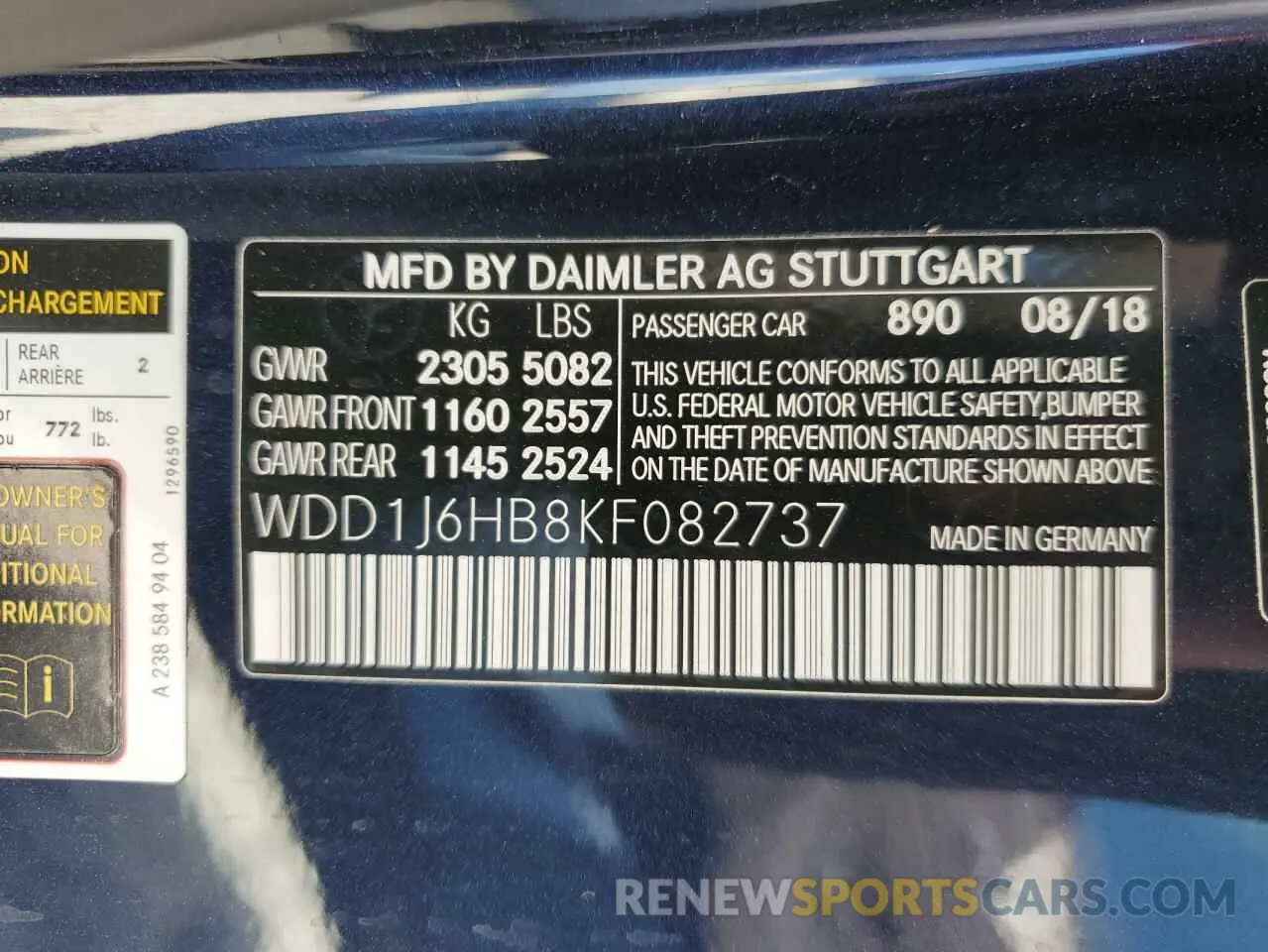 12 Photograph of a damaged car WDD1J6HB8KF082737 MERCEDES-BENZ E-CLASS 2019