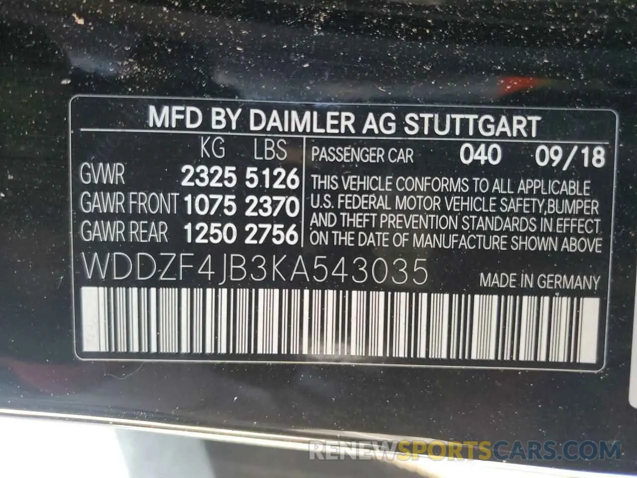 13 Photograph of a damaged car WDDZF4JB3KA543035 MERCEDES-BENZ E-CLASS 2019