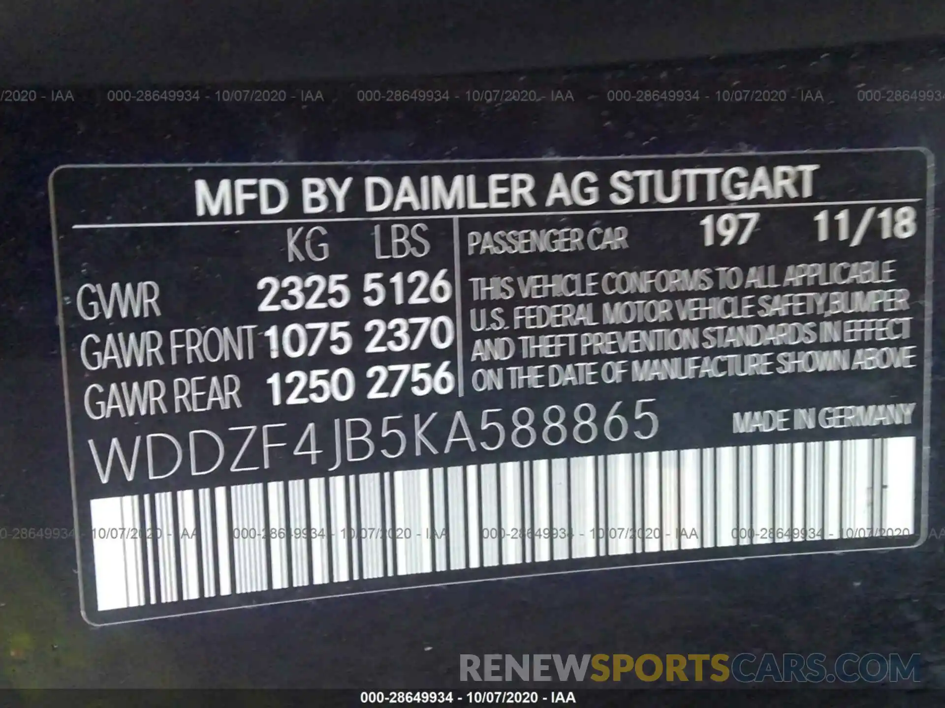 9 Photograph of a damaged car WDDZF4JB5KA588865 MERCEDES-BENZ E-CLASS 2019