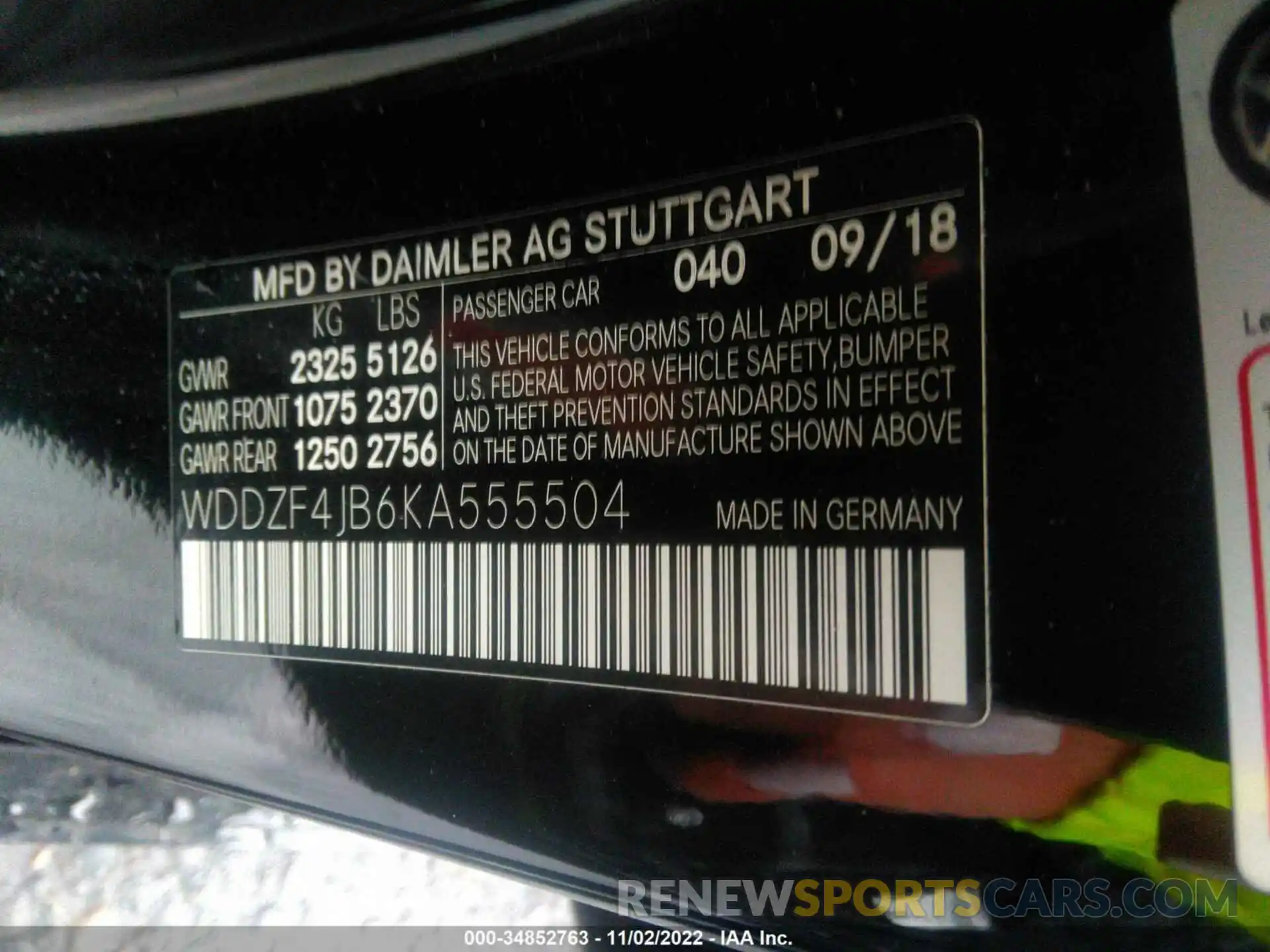 9 Photograph of a damaged car WDDZF4JB6KA555504 MERCEDES-BENZ E-CLASS 2019