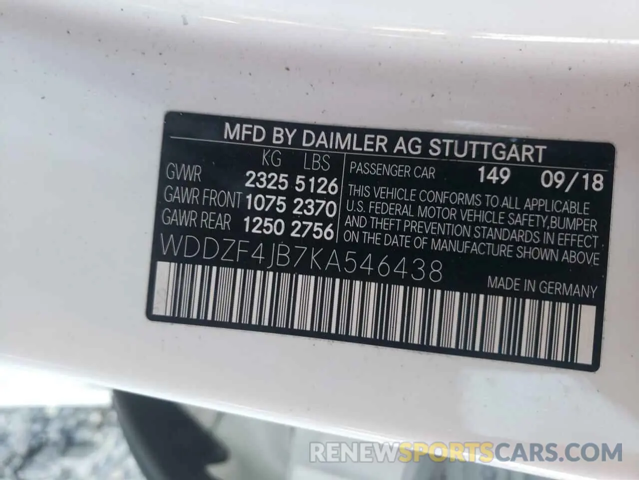 10 Photograph of a damaged car WDDZF4JB7KA546438 MERCEDES-BENZ E-CLASS 2019