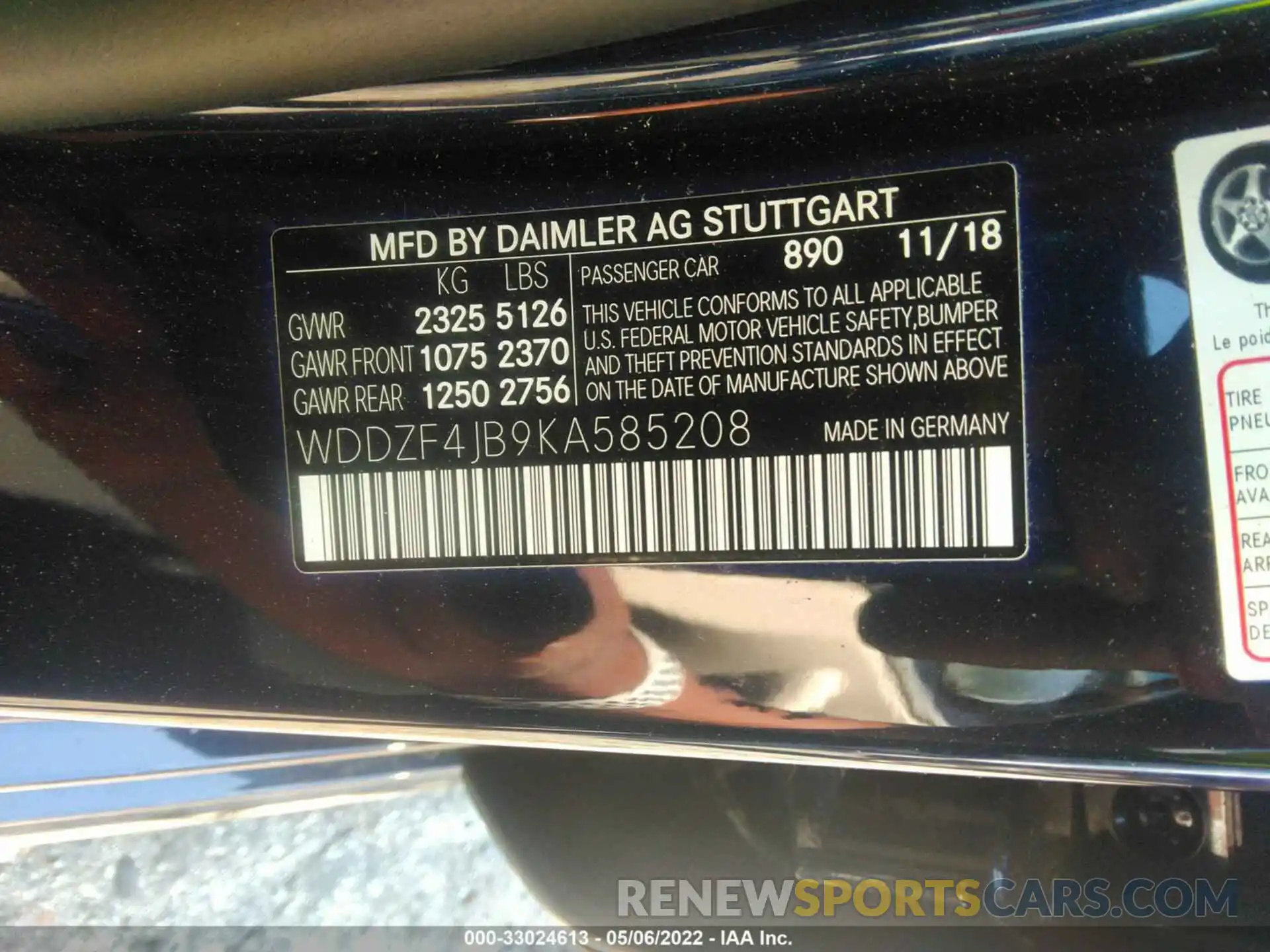 9 Photograph of a damaged car WDDZF4JB9KA585208 MERCEDES-BENZ E-CLASS 2019