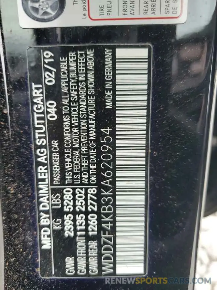 13 Photograph of a damaged car WDDZF4KB3KA620954 MERCEDES-BENZ E-CLASS 2019