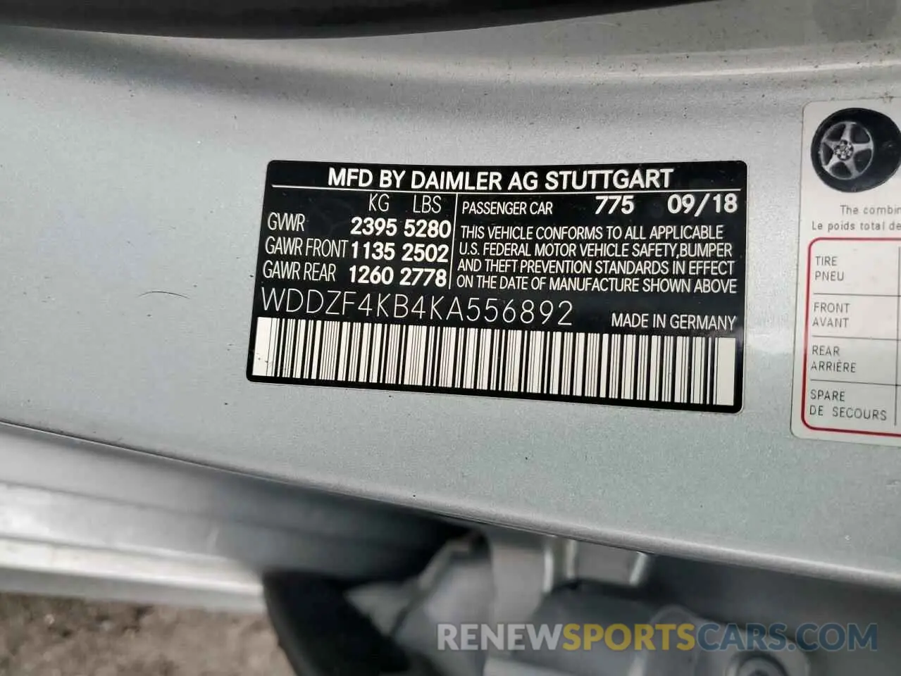 14 Photograph of a damaged car WDDZF4KB4KA556892 MERCEDES-BENZ E-CLASS 2019