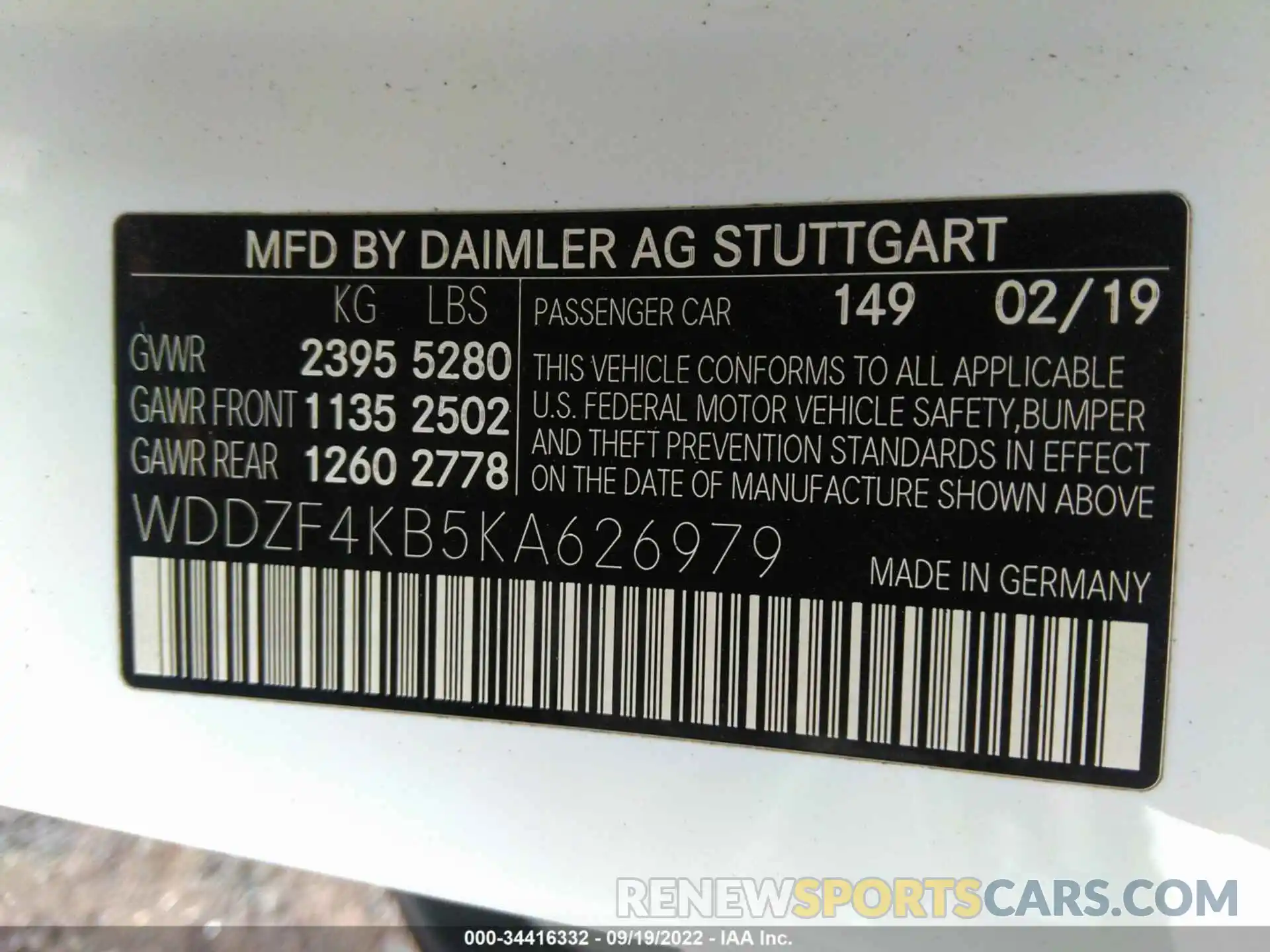 9 Photograph of a damaged car WDDZF4KB5KA626979 MERCEDES-BENZ E-CLASS 2019