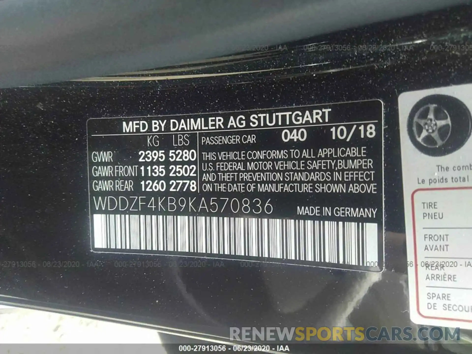 9 Photograph of a damaged car WDDZF4KB9KA570836 MERCEDES-BENZ E-CLASS 2019