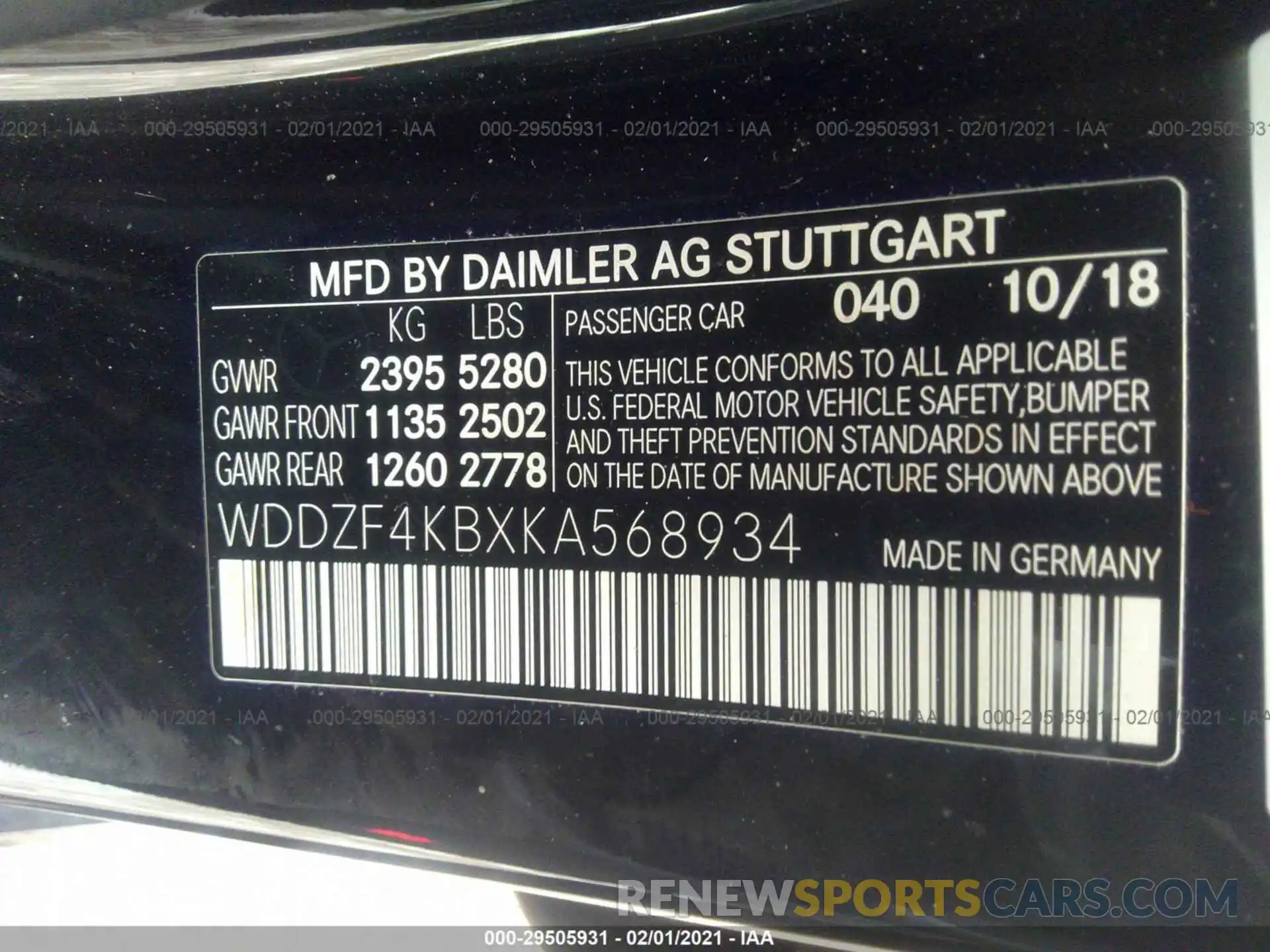 9 Photograph of a damaged car WDDZF4KBXKA568934 MERCEDES-BENZ E-CLASS 2019