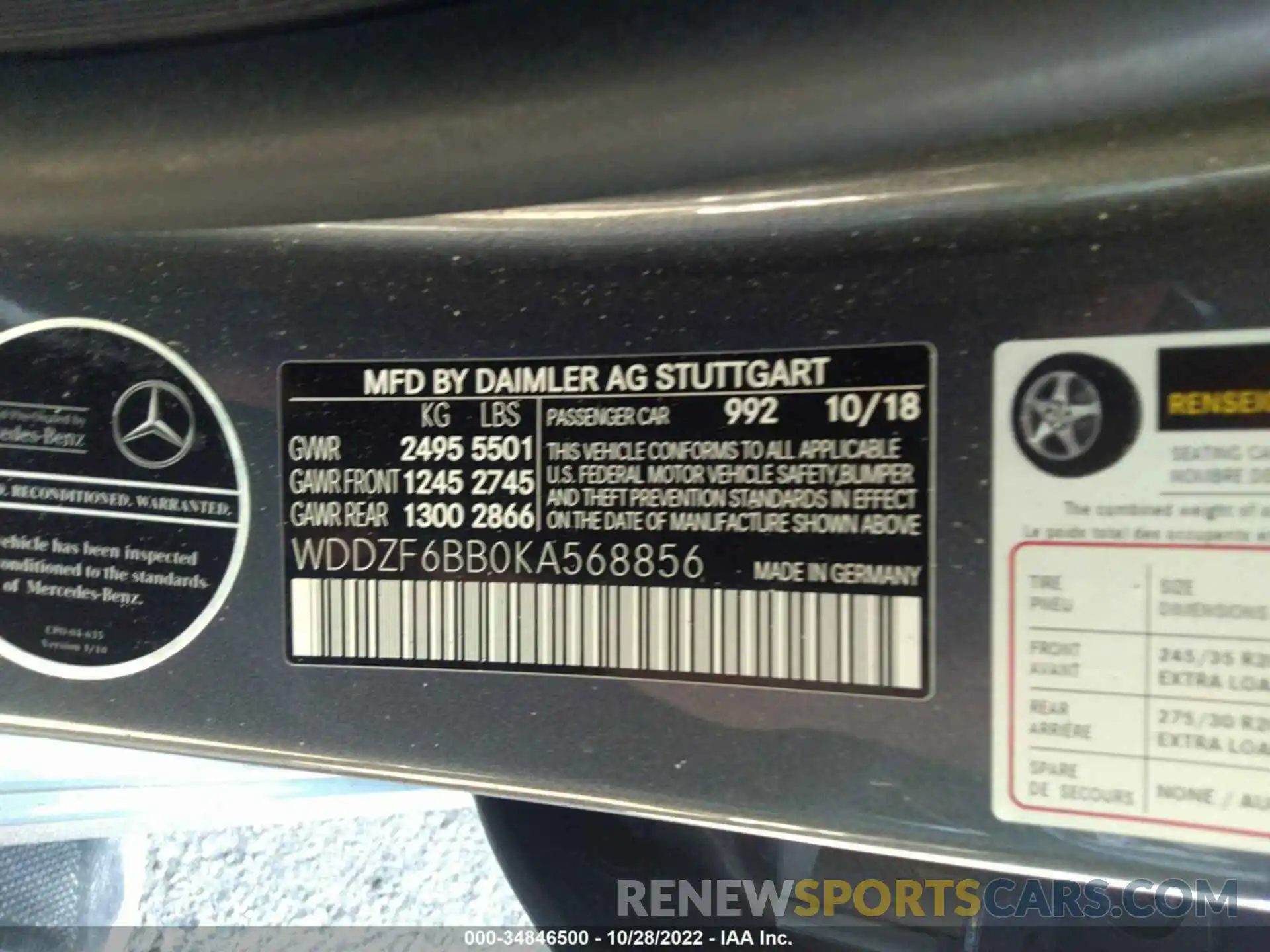 9 Photograph of a damaged car WDDZF6BB0KA568856 MERCEDES-BENZ E-CLASS 2019