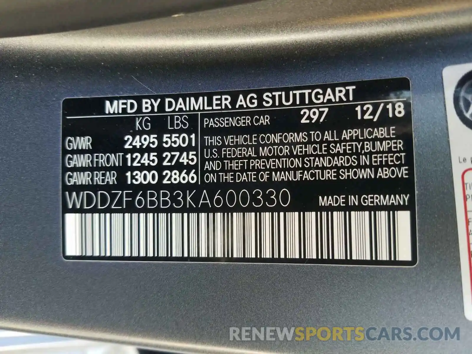 10 Photograph of a damaged car WDDZF6BB3KA600330 MERCEDES-BENZ E CLASS 2019