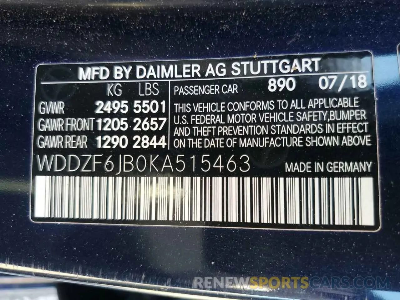 12 Photograph of a damaged car WDDZF6JB0KA515463 MERCEDES-BENZ E-CLASS 2019