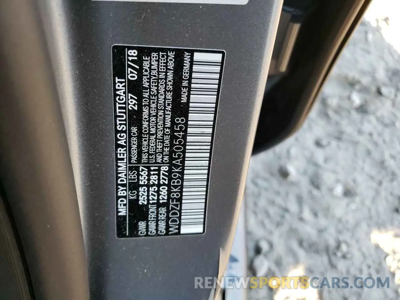 13 Photograph of a damaged car WDDZF8KB9KA505458 MERCEDES-BENZ E-CLASS 2019