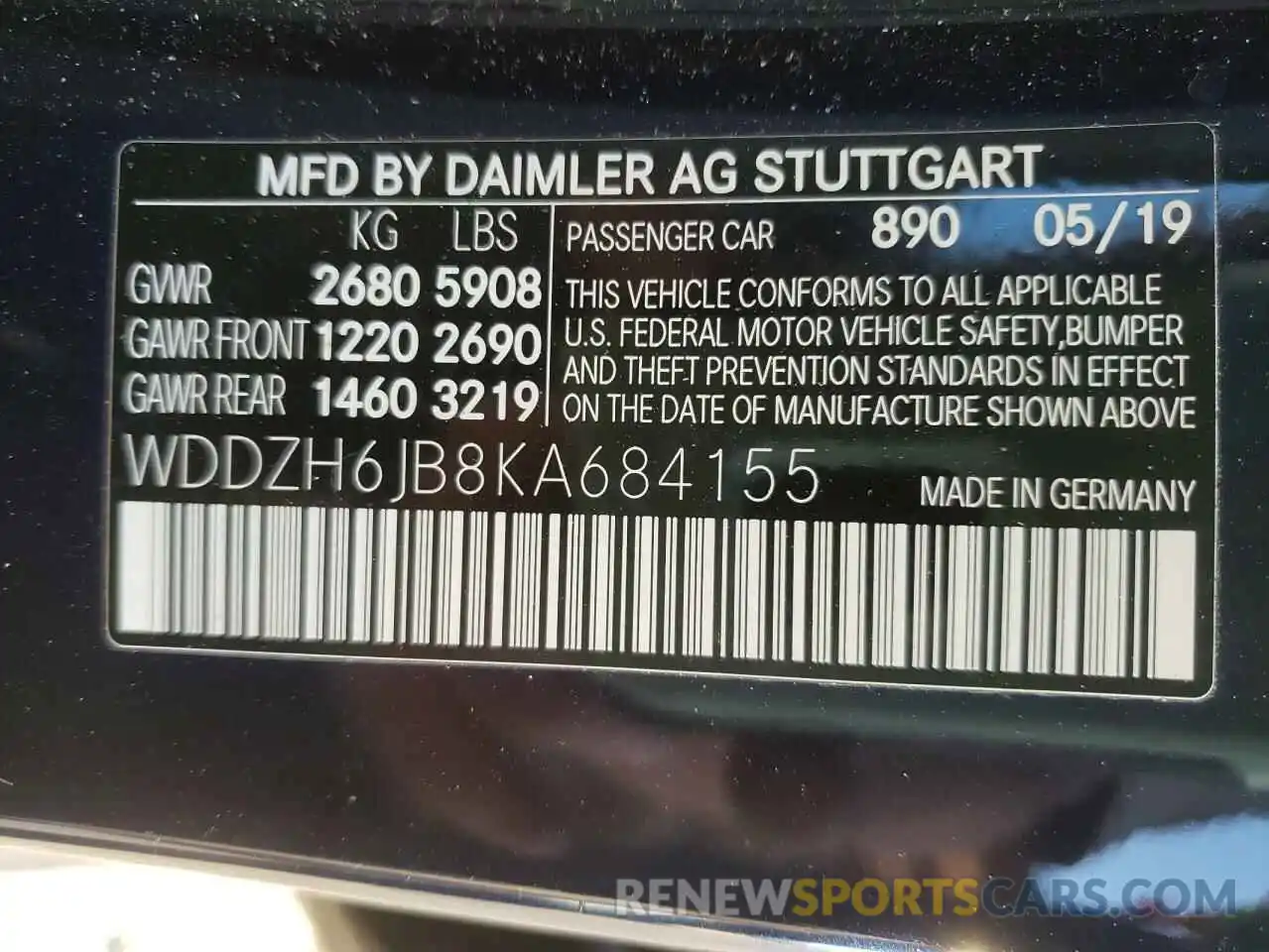 10 Photograph of a damaged car WDDZH6JB8KA684155 MERCEDES-BENZ E-CLASS 2019