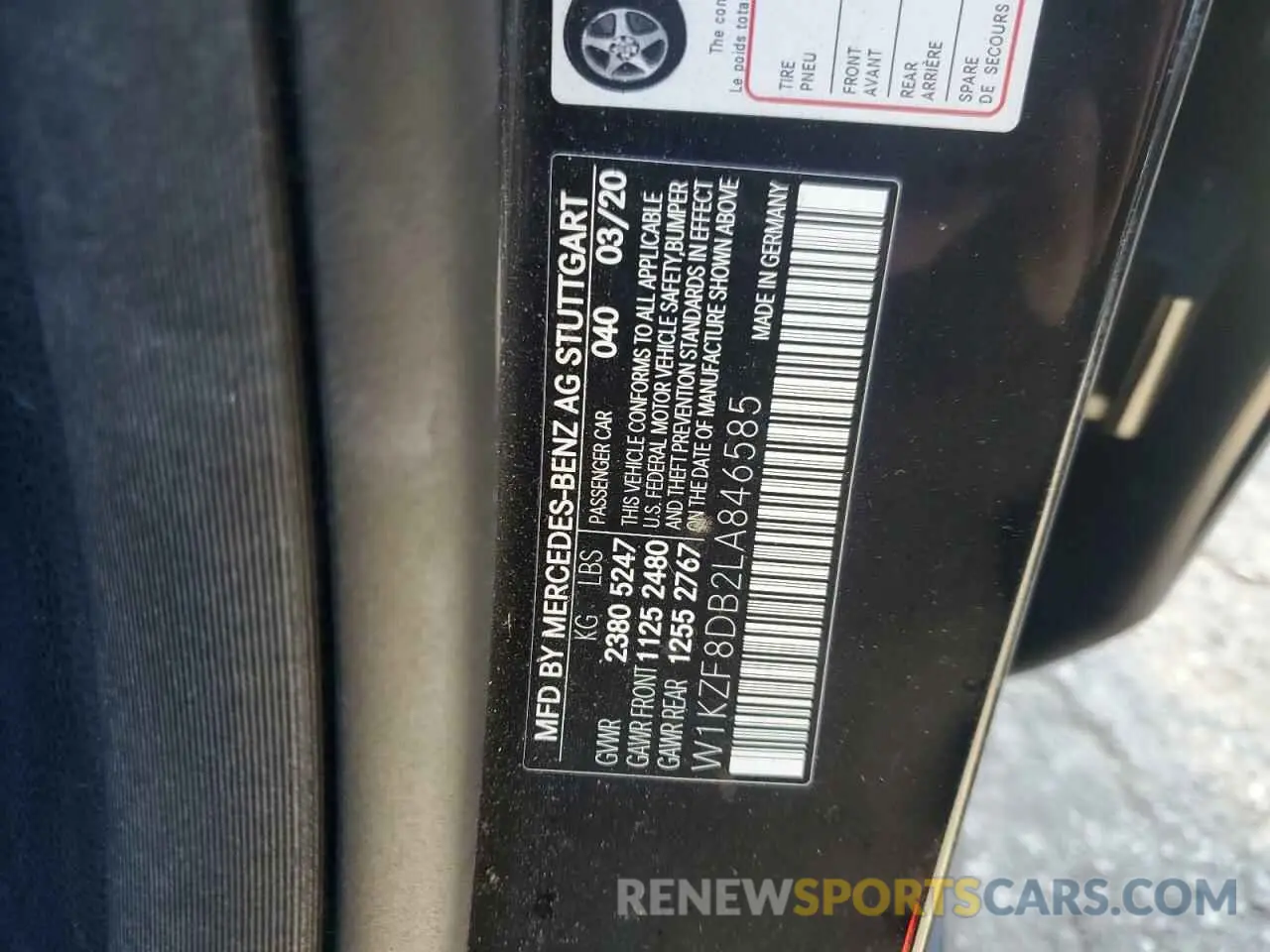 13 Photograph of a damaged car W1KZF8DB2LA846585 MERCEDES-BENZ E-CLASS 2020