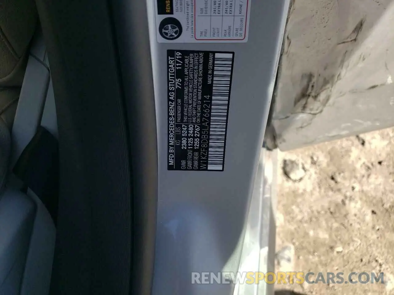 14 Photograph of a damaged car W1KZF8DB5LA766214 MERCEDES-BENZ E-CLASS 2020