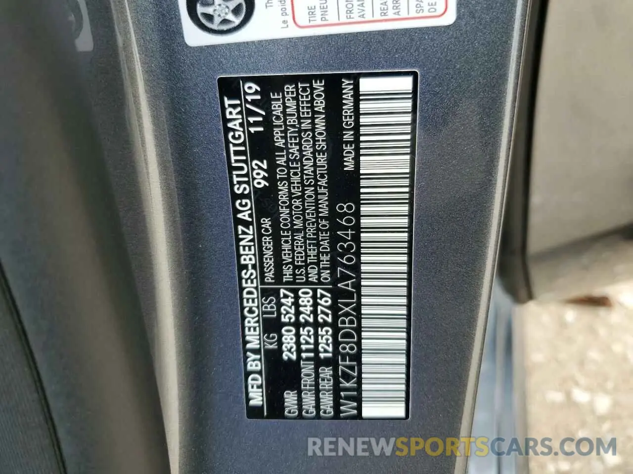 12 Photograph of a damaged car W1KZF8DBXLA763468 MERCEDES-BENZ E-CLASS 2020