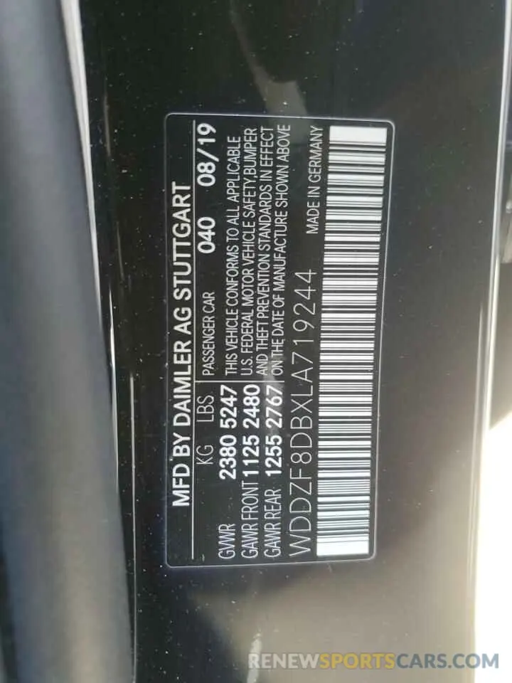 13 Photograph of a damaged car WDDZF8DBXLA719244 MERCEDES-BENZ E-CLASS 2020
